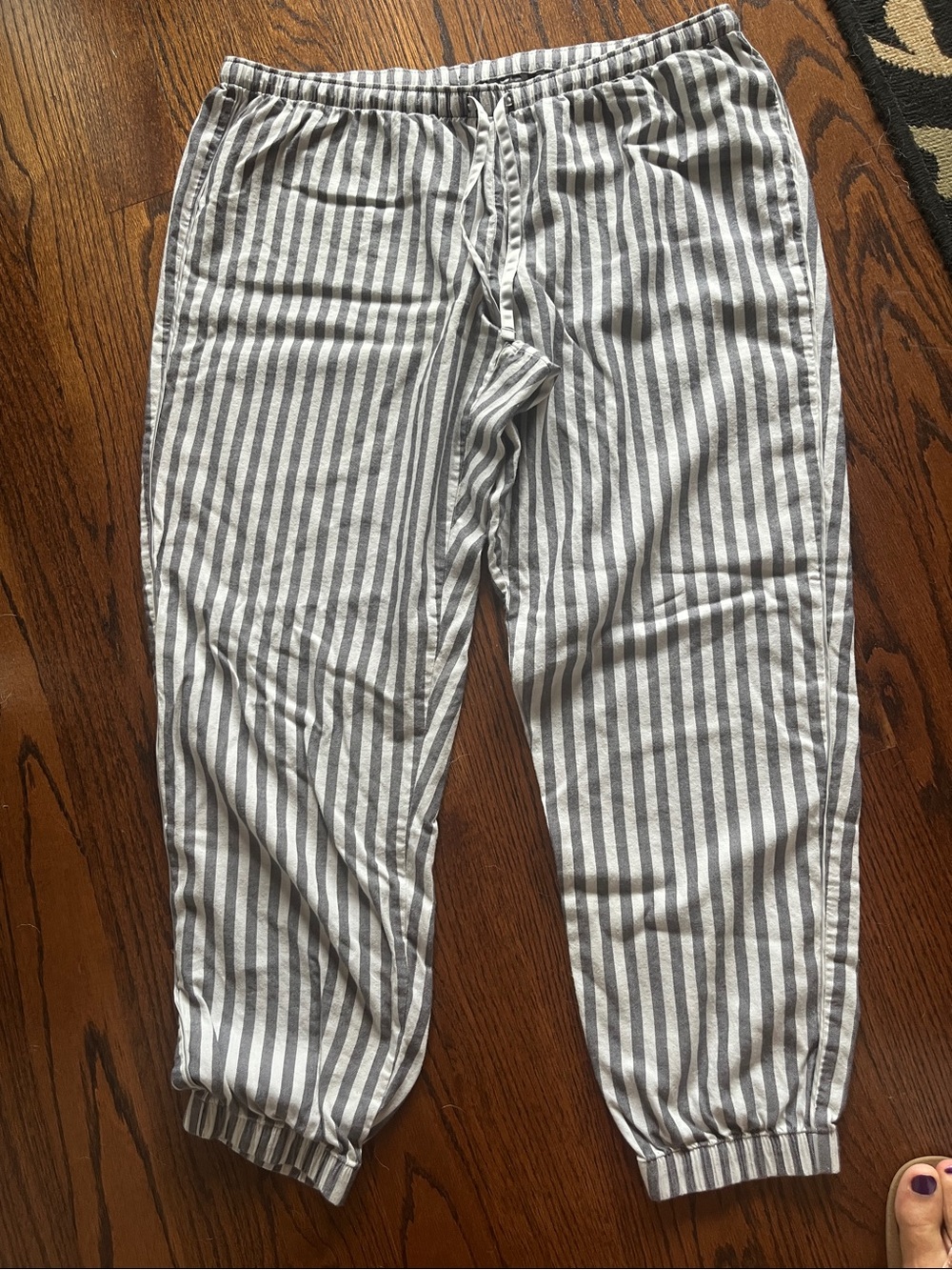 Victoria's Secret Black & White Striped Pajama Pants